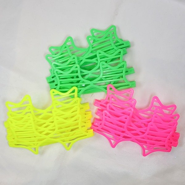 Producto - Lentes con forma de estrella enrejado fluo colores surtidos x12un