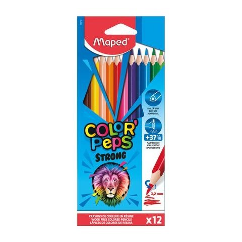 Producto - LAPIZ DE COLOR PEPS STRONG LARGO CAJA X12 MAPED