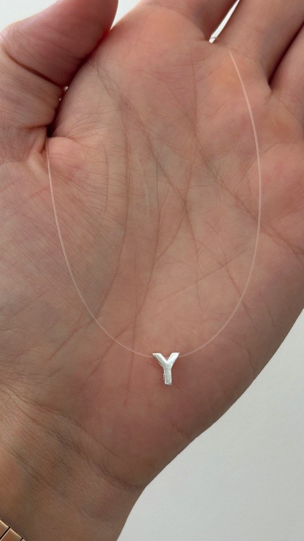 Producto - Tanza 40cm dije inicial lisa pasante 8mm P925