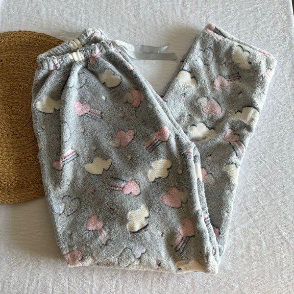 Producto - PANTALON POLAR SOFT CORAZONES GRIS