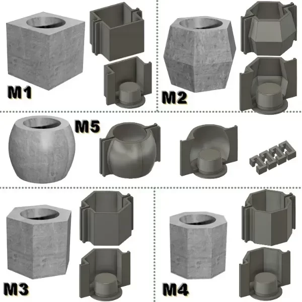 Producto - 5 Moldes N6 para porta velas
