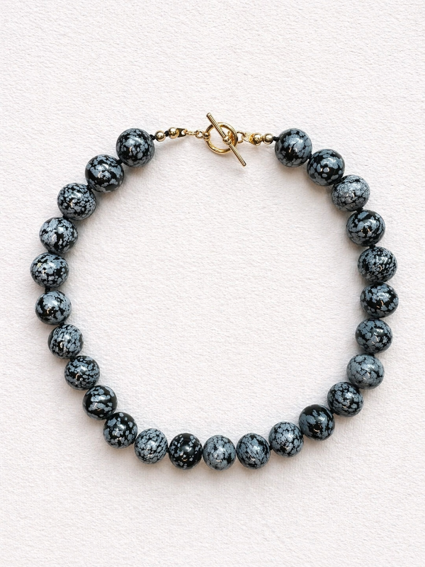 Producto - Collar bolas Obsidiana