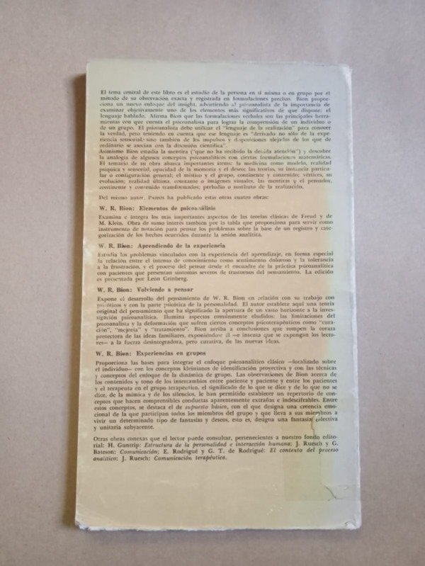 Producto - Atención e interpretación - W. R. Bion - Paidós 1974 - 1