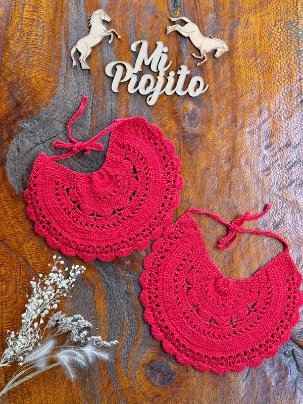 Producto - Babero Crochet Redondo Rojo