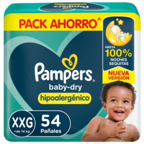 Producto - Pañales Pampers Babydry XXG54