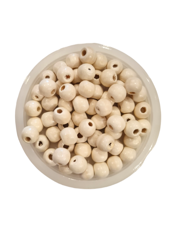 Producto - CUENTAS DE MADERA BLANCO 10MM