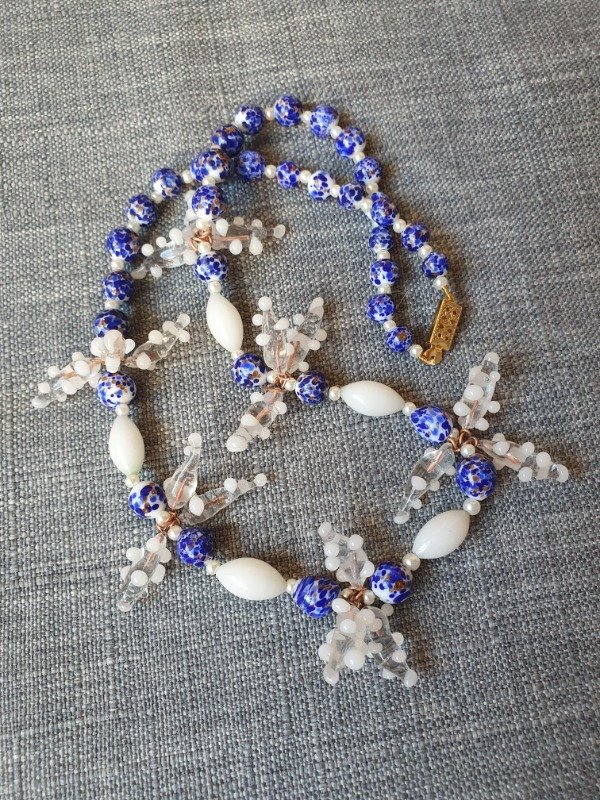 Producto - LUCERO Collar Muguets en la Nieve Puntitos Azules Aventurina