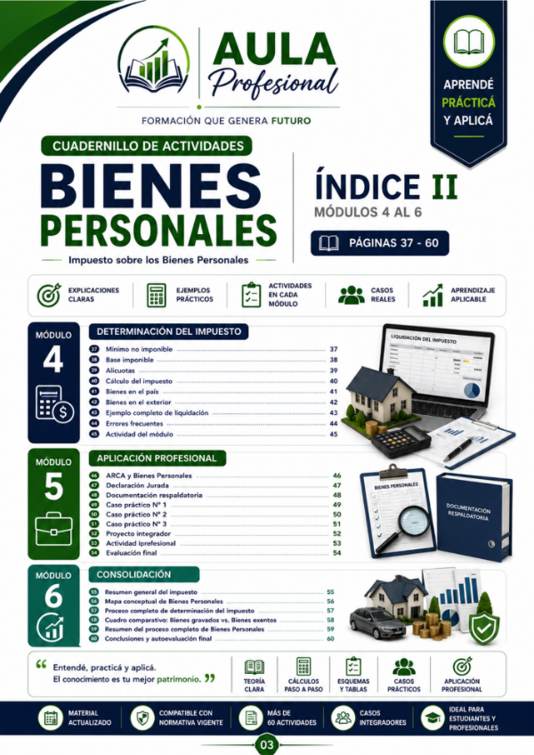 Producto - Cuadernillo de Actividades: Bienes Personales (Edición 2026) - PDF Imprimible - 2