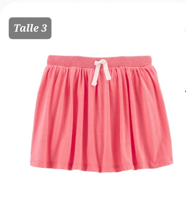 Pollera carters con short incorporado talle  3 Rosa