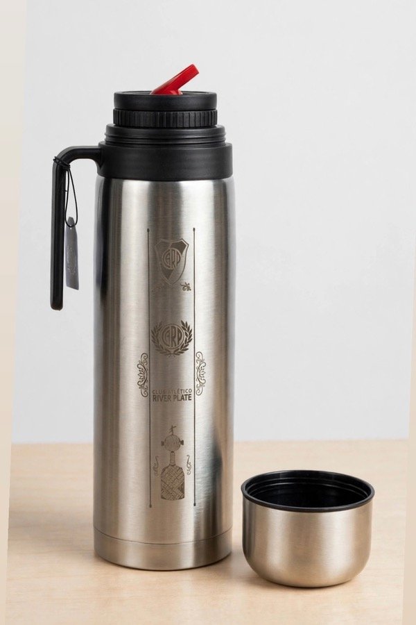 Producto - Termo Media Manija 1L Plateado + Grabado Láser - 0