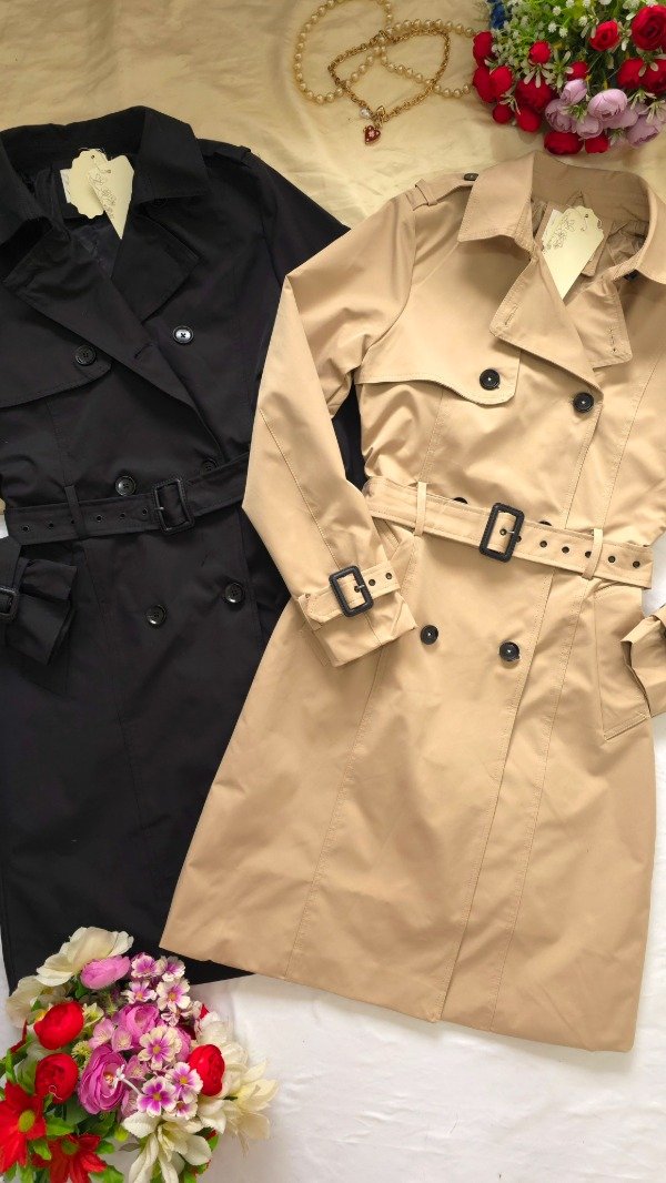 Producto - Trench Vania Negro y Beige! IMPORTADOS NUEVOS - 0