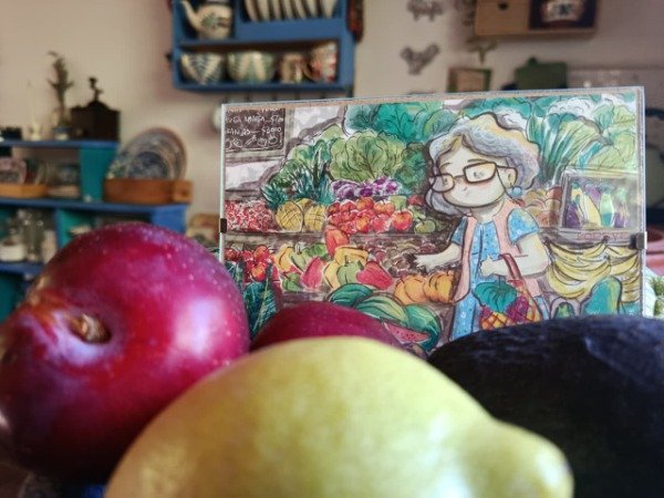 Producto - Cuadrito DOÑA EN EL MERCADO