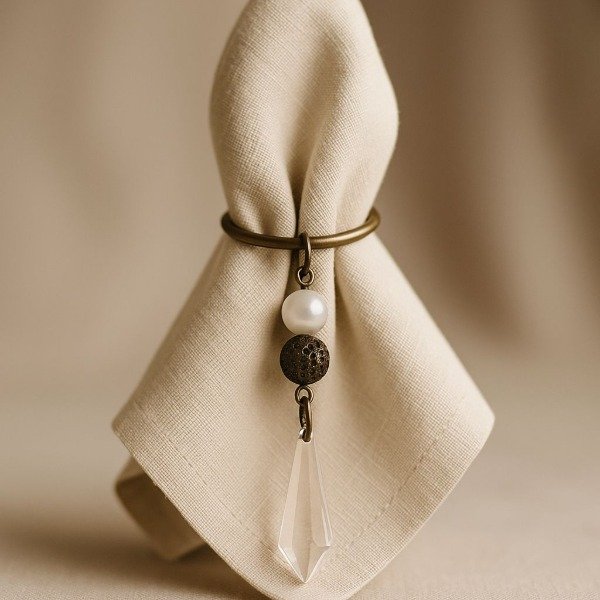 Producto - Servilleteros X4 unidades bronce perla