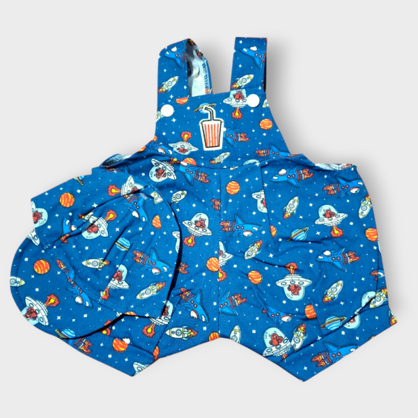 Producto - Jardinero Bebé de Gabardina Batido + Gorra T2