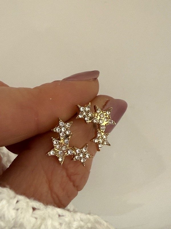 Producto - AD452 Aros triple estrella con strass