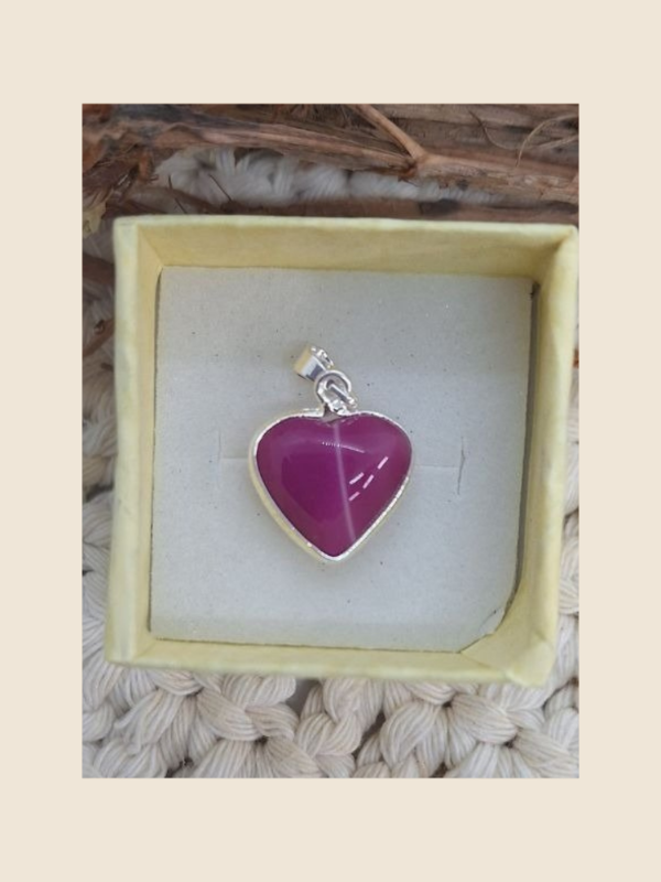 Producto - Dije corazón agata rosa