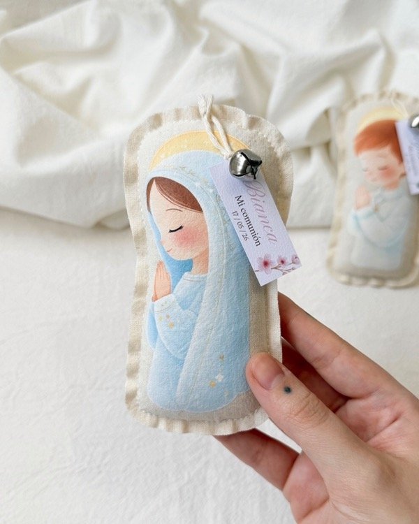 Producto - Souvenir virgen niña celeste