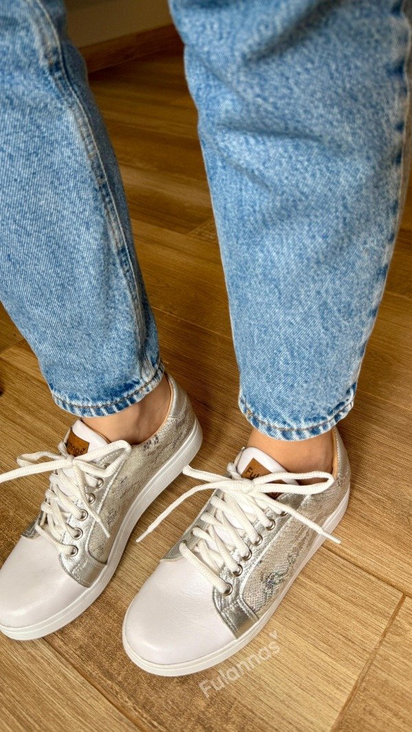 Producto - Zapas Emma Plata y blanco PREVENTA