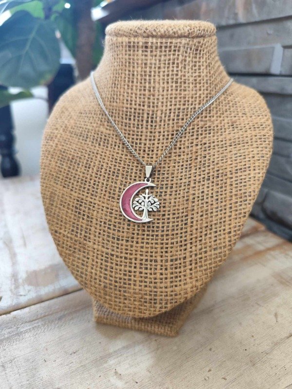 Producto - Collar árbol de la vida luna. Acero quirúrgico.