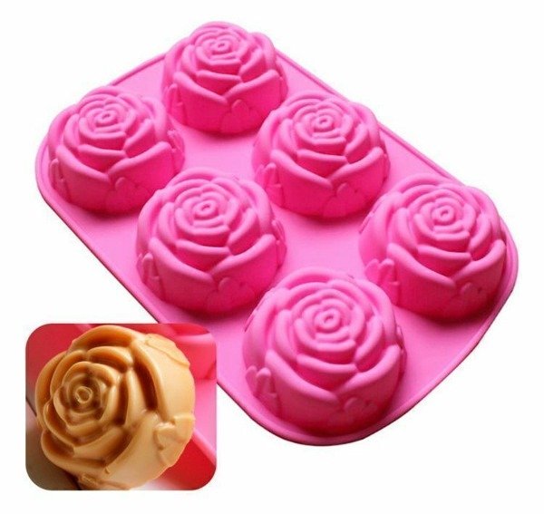 Producto - Rosas x 6 de 7 cm molde de silicona jabón, vela, horno