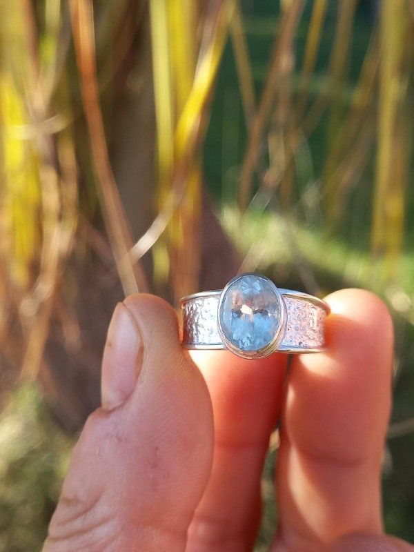 Producto - Anillo de Aguamarina faceteada 17,5