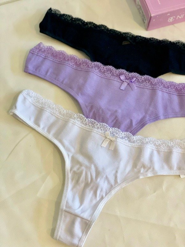 Producto - Pack x3 Berlin algodón con detalle de puntilla