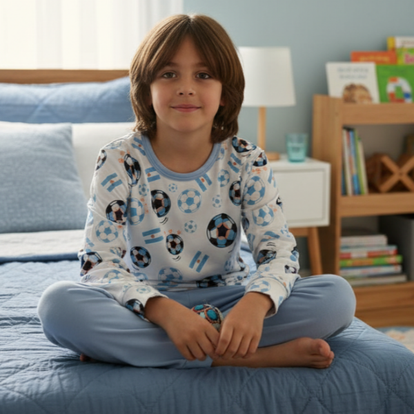 Producto - PIJAMA PELOTAS - (CELESTE)