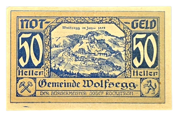 Producto - Austria 50 Heller (1920) Municipio de Wolfsegg Kod.1250