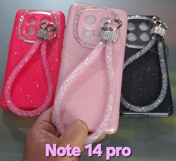 Producto - Fundas brillo epoxy con correa strass. Redmi Note 14 pro 5g