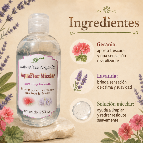 Producto - Agua Micelar AquaFlor - Limpieza Suave y Natural para tu Piel - 2