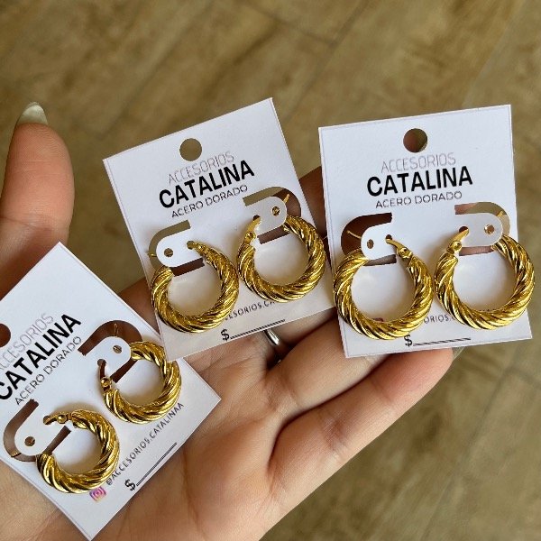 Producto - Aros tramados dorados