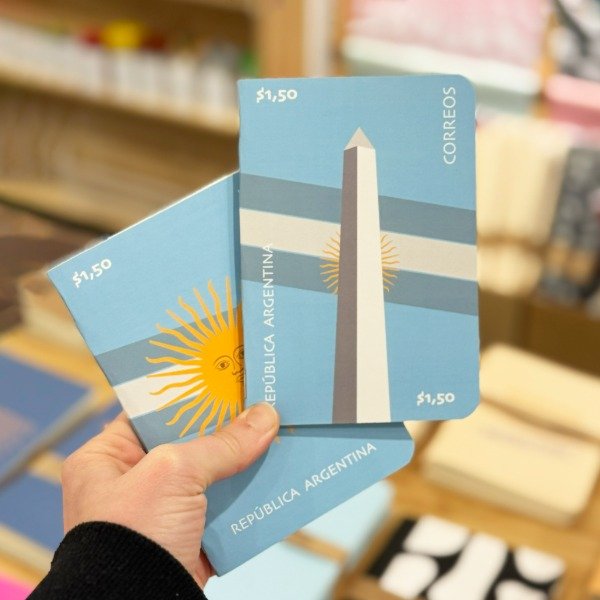 Producto - Libreta x2 Chica - ESTAMPILLAS OBELISCO Y SOL DE MAYO