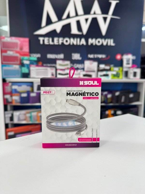 Producto - Cable USB Magnetico 27W Type c a Lightning Soul USB-M27TLBL