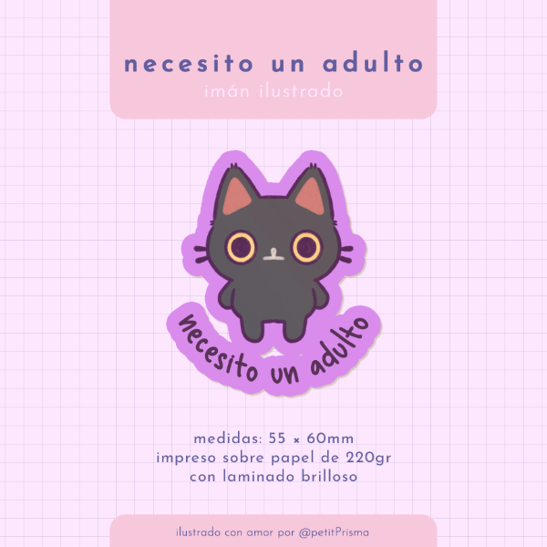 Producto - Imán "Necesito un adulto"