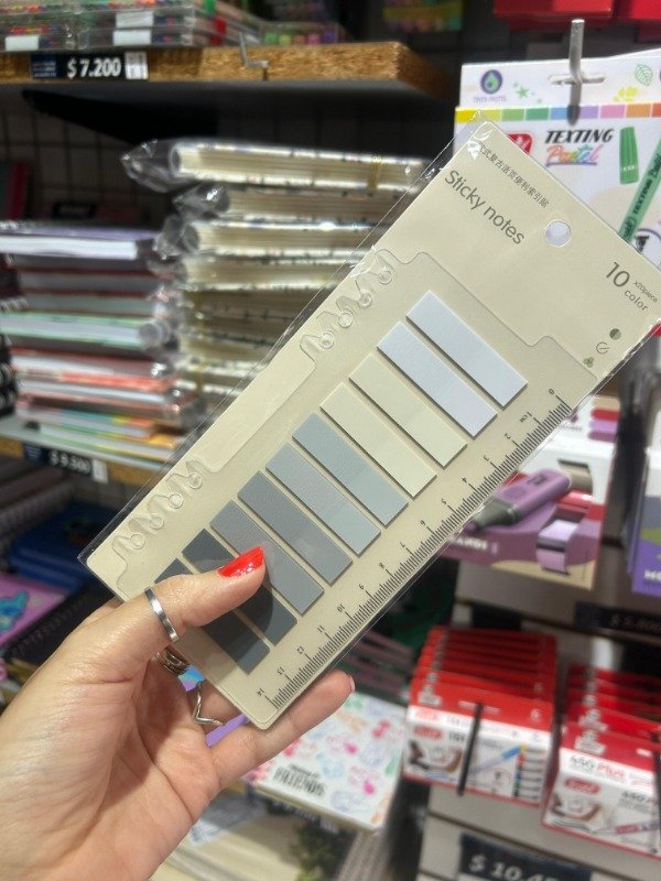 Producto - Post Its "Grises" con Regla p/Cuaderno 10 tonos