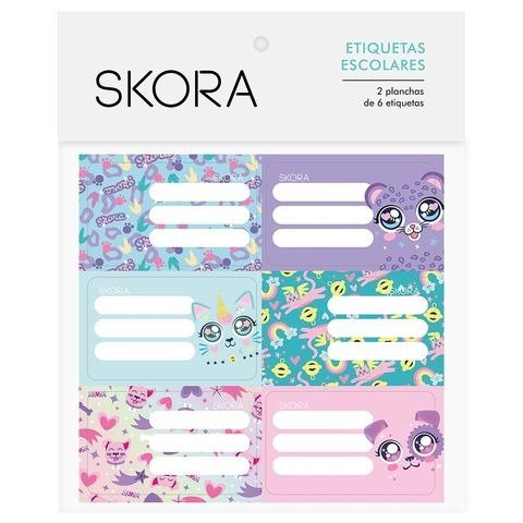 Producto - ROTULOS 7.5X4.5CM GLAM SAFARI BOLSA X12 UNIDADES SKORA
