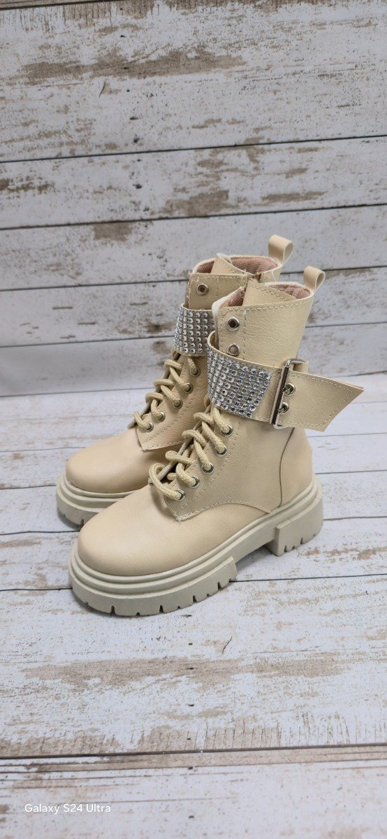 Producto - borcego niños strass con hebilla natural del 27 al 36 - 0