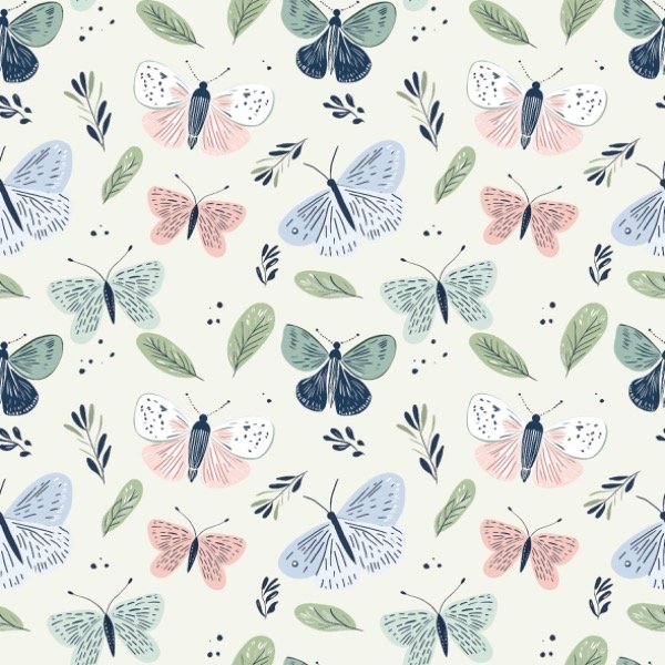 Producto - Retazo Cordura Mariposas acuarela 84cm