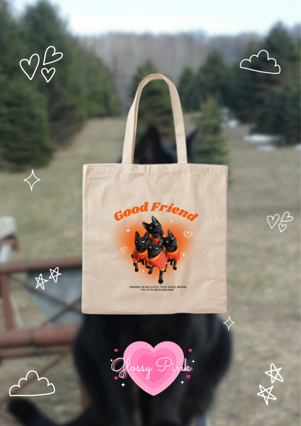 Tote bag Good Friend personalizable con fotos de tus mascotas
