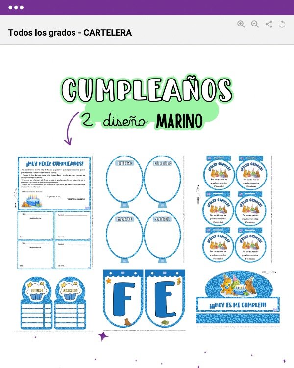 Producto - CARTELERA DE CUMPLES - DISEÑO MARINO