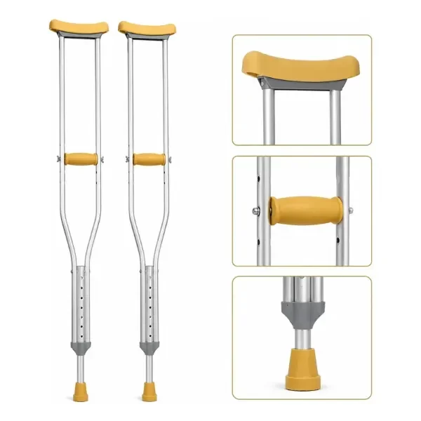 Producto - Muletas De Aluminio Ortopedicas Regulable En Altura Liviana - 1
