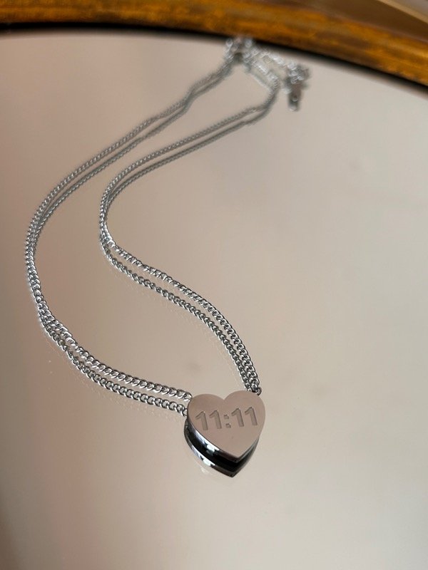 Producto - Collar 11:11 corazón Silver Waterproof