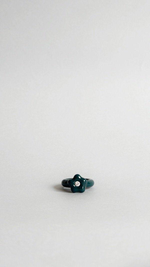 Producto - Anillo flor verde petróleo 2 - 0