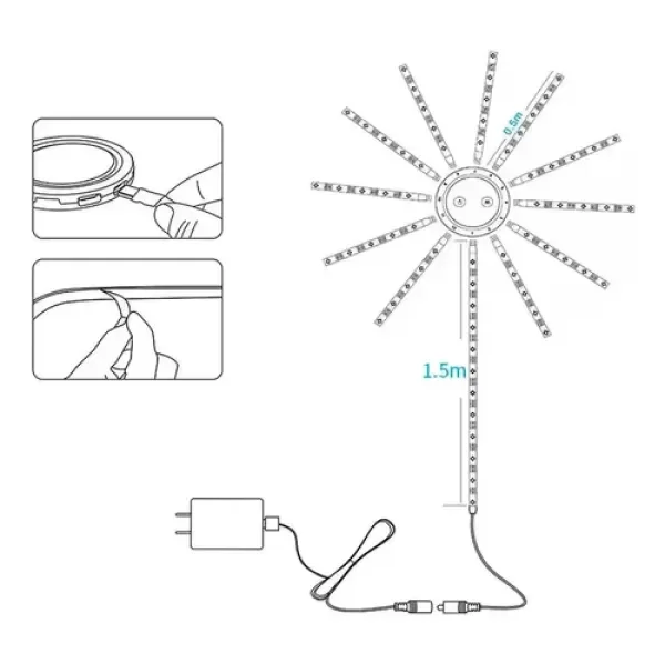 Producto - Tira luces LED fuego artificial RGB a control remoto - 8