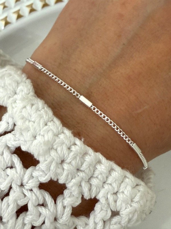 Producto - PB1128 Pulsera fina acero blanco 18 cm