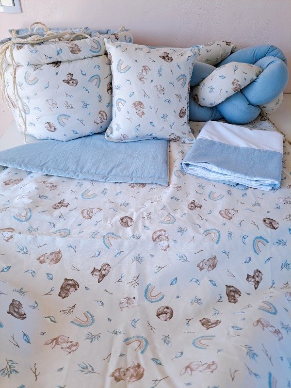 Producto - Set de cuna Ciervo Luca con celeste