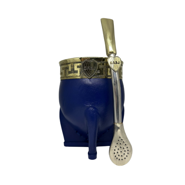 Producto - Mate imperial guarda y virola de bronce/Bombilla/Dije de BOCA