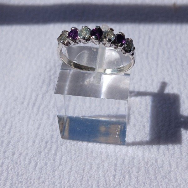 Producto - Anillo plata 925 Amatista y Topacio claro n19,5 - 6