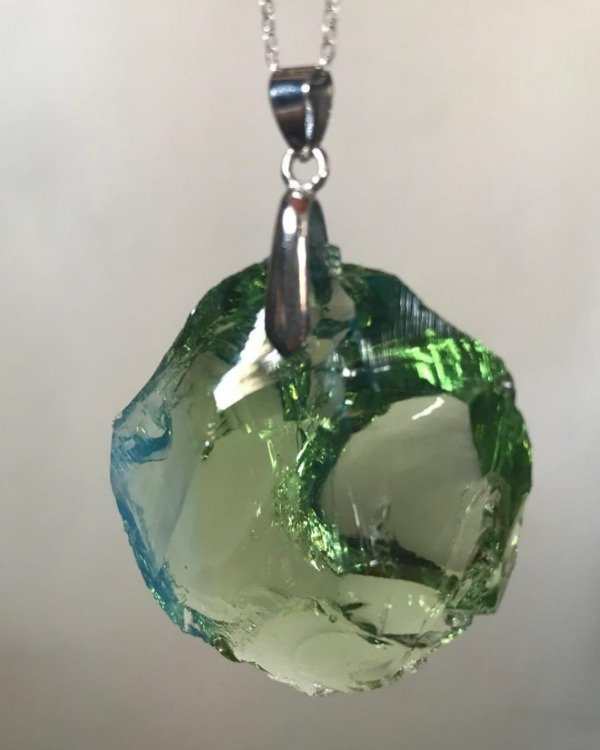 Producto - COLGANTE ANDARA EN BRUTO VERDE PLATA 925 - 4