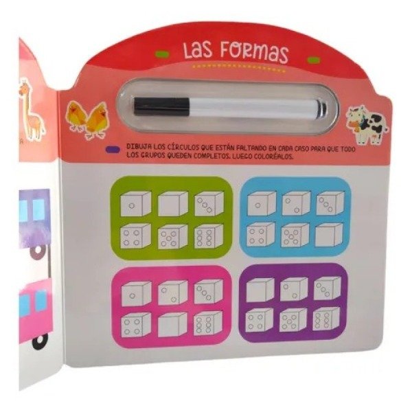 Producto - Libro Infantil de Actividades Reutilizable - Formas y Figuras - 1